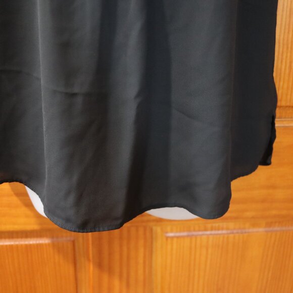 Daniel Rainn Black Cap Sleeve Button And Eyelet Blouse LG - Picture 4 of 12